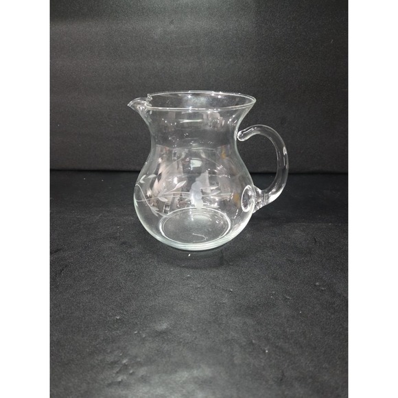 Princess House Heritage Crystal Pitcher, Vintage Etched Design, 5.75" 32oz Jug - Picture 1 of 9